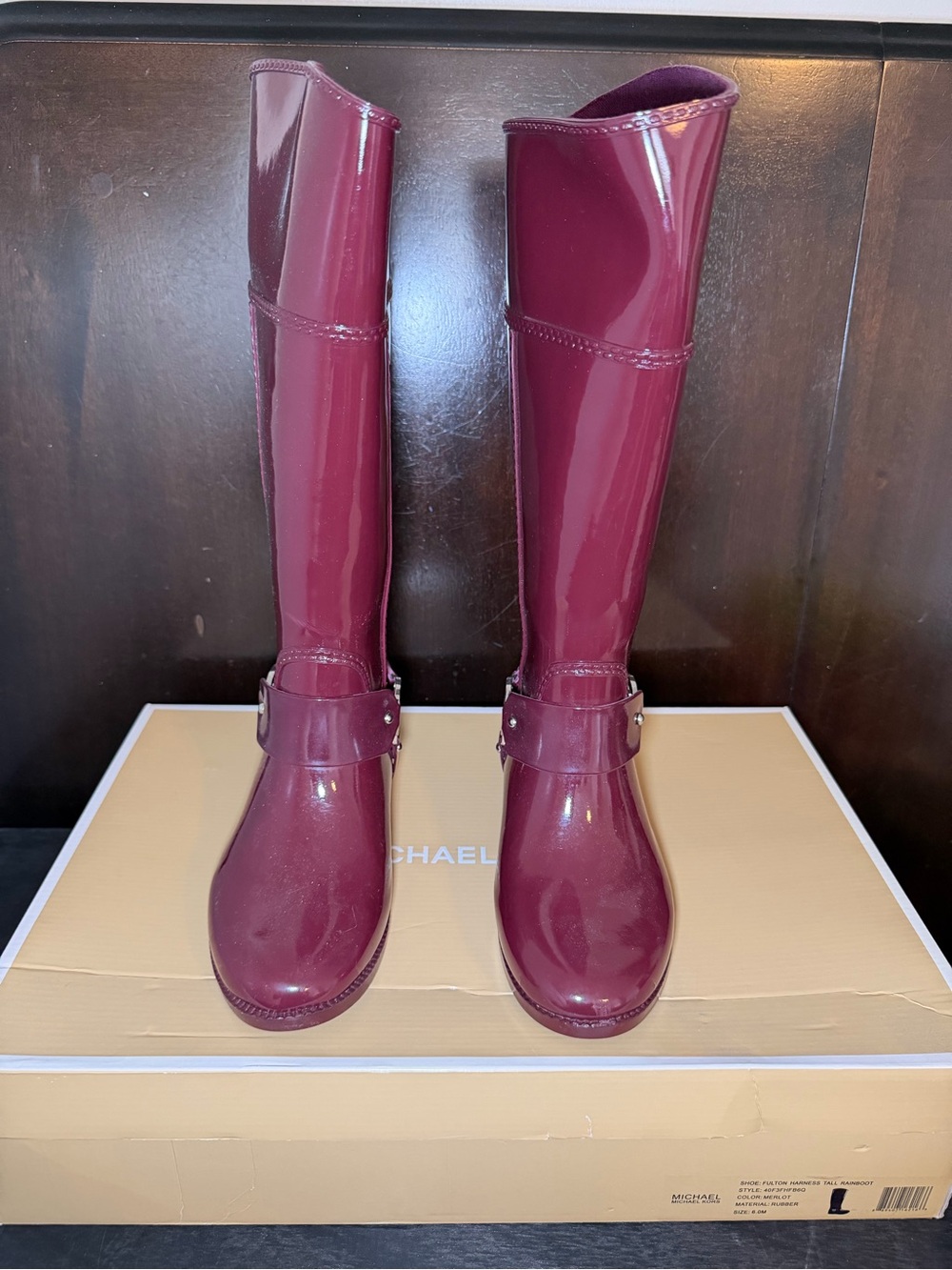 Michael Kors Fulton Harness Tall Rain Boots - Picture 5 of 10